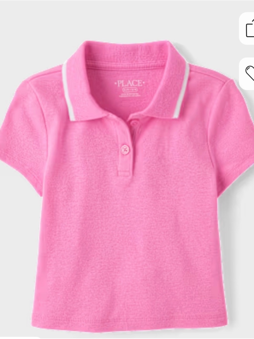The Children's Place Bright Pink Girls' Polo with White Trim